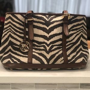 Michael Kors Zebra Canvas Tote